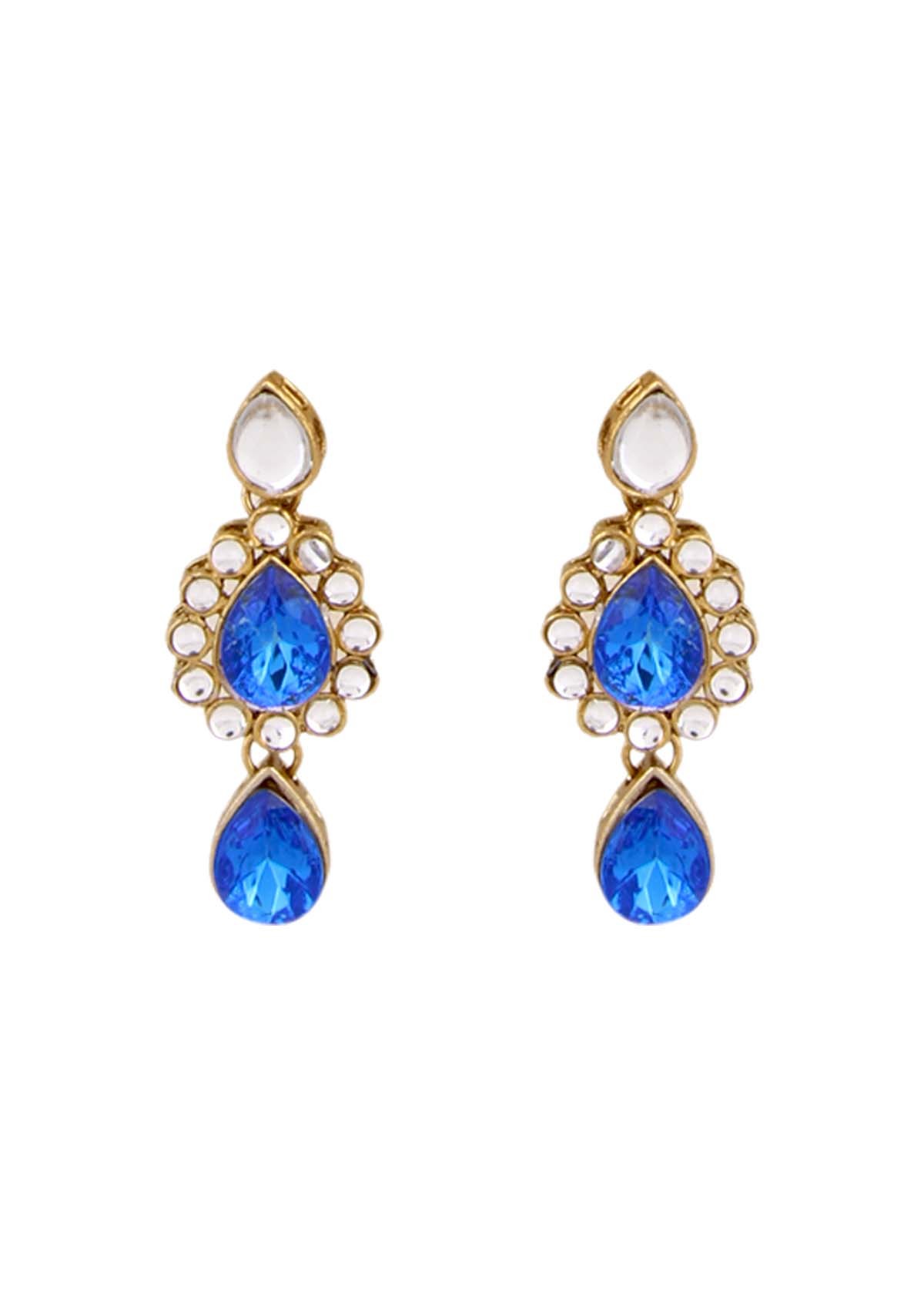 Royal Blue Kundan Necklace Set 19