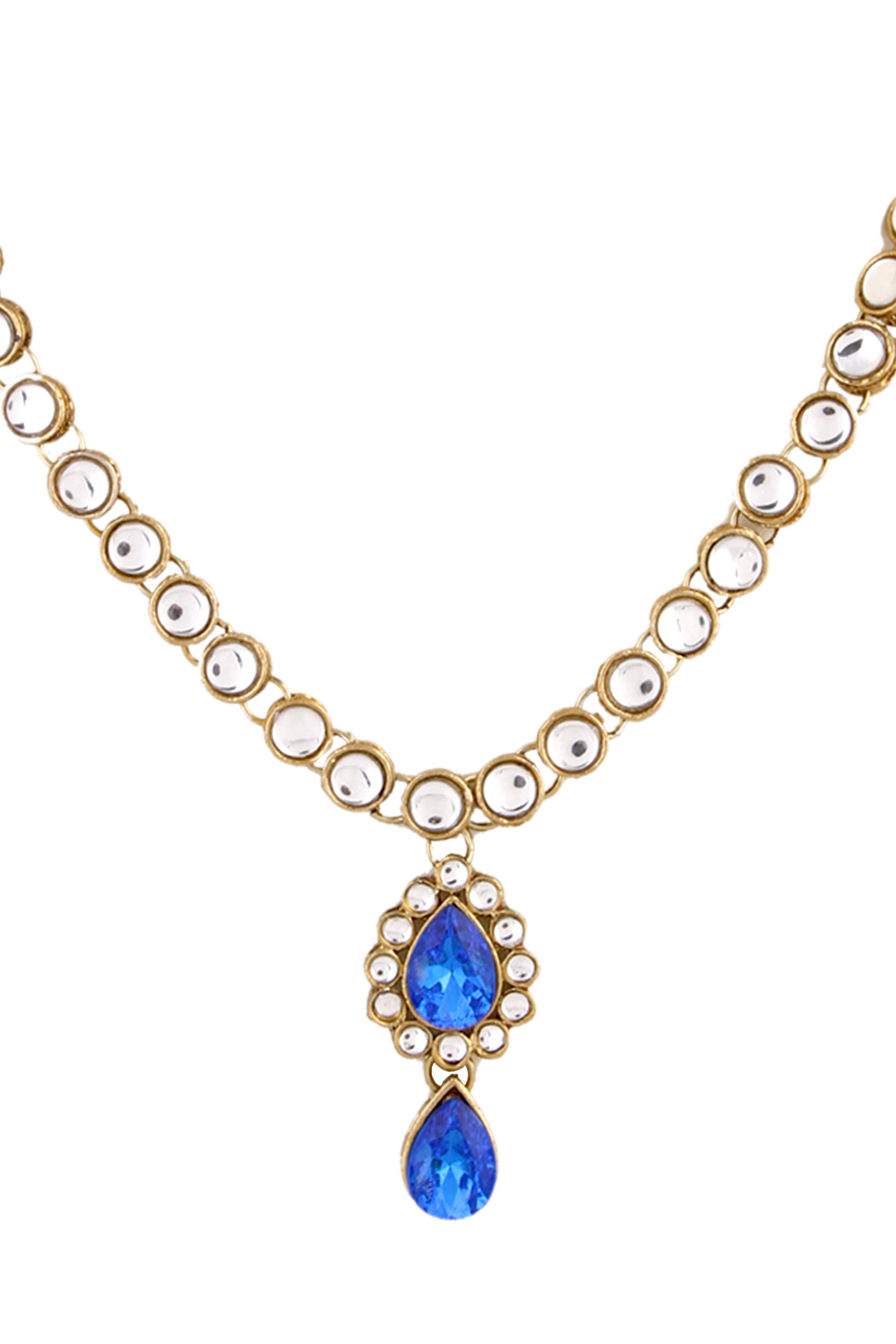 Royal Blue Kundan Necklace Set 19