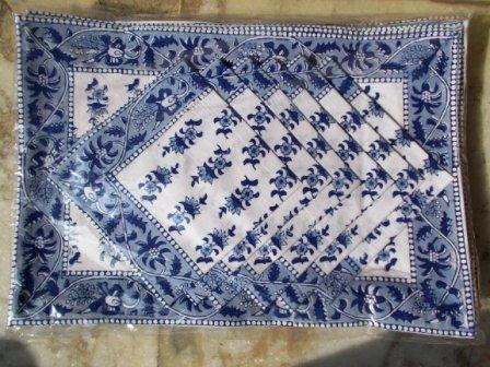 Blue Designer Place Mat DInning Set 