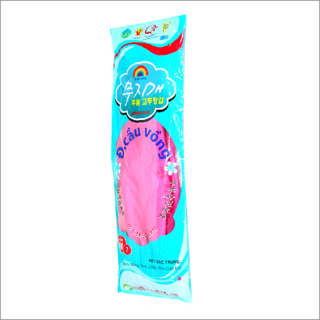 Rubber Wrinkle Pink Household Gloves