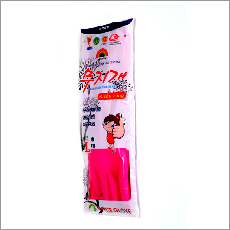 Wrinkle Pink Rubber Gloves