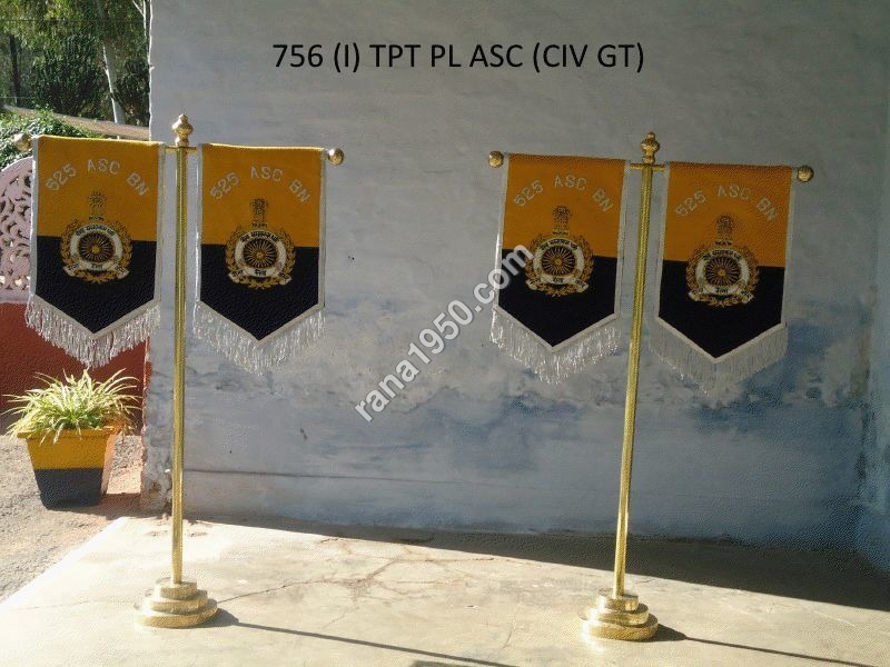Asc T फ्लैग बंन्टिंग विथ टी स्टैंड ब्रास