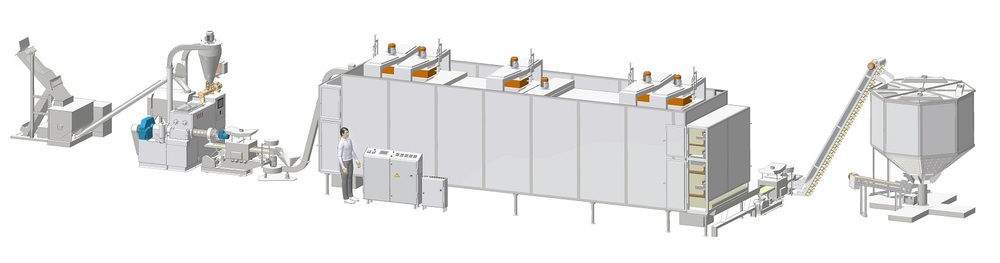 स्वचालित पास्ता लाइन 400 किग्रा / घंटा