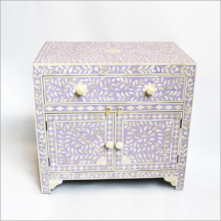 इनले लैवंडर बेडसाइड कैबिनेट