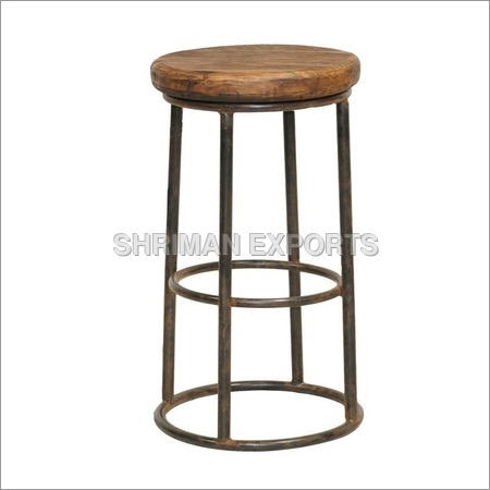 पुनः प्राप्त वुड आयरन बारस्टूल