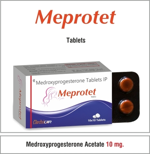 मेड्रोक्सीप्रोजेस्टेरोन एसीटेट 10 मिलीग्राम। टेबलेट अनुप्रयोग: बैक्टीरिया