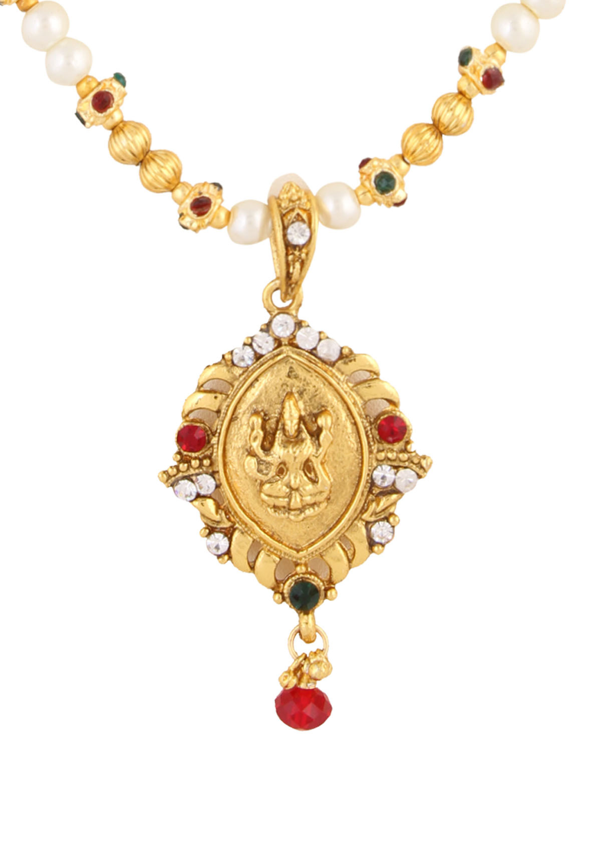 Goddess Laxmi Kundan Necklace Earrings Set 382