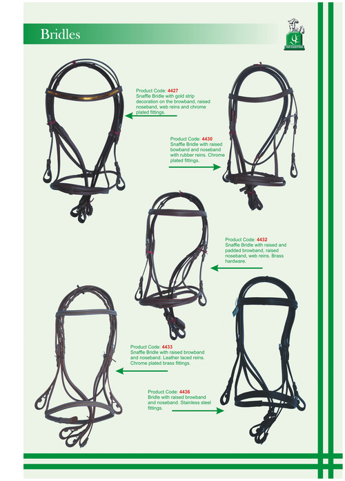 घोड़े की स्नैफल ब्रिडल्स