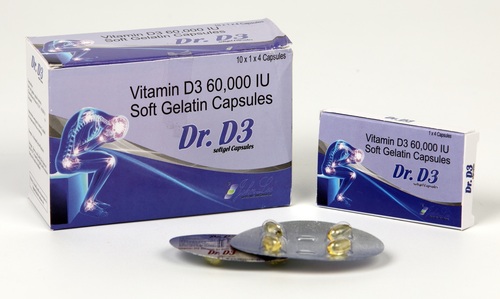 Cholecalciferol Capsule - 60,000 IU , Treats Vitamin D Deficiency, Osteoporosis, Hypoparathyroidism, Rickets and Osteomalacia