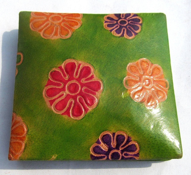 Leather Square Coin Box