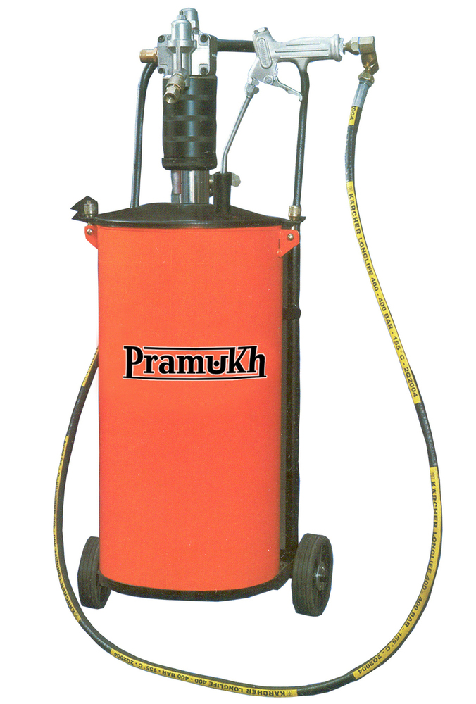 Pneumatic Grease Pump - Metal, 15-50kg Drum Capacity | High Pressure, Orange and Metallic Finish, Ideal for Grease Filling, Output at 8.5kgf/cm2