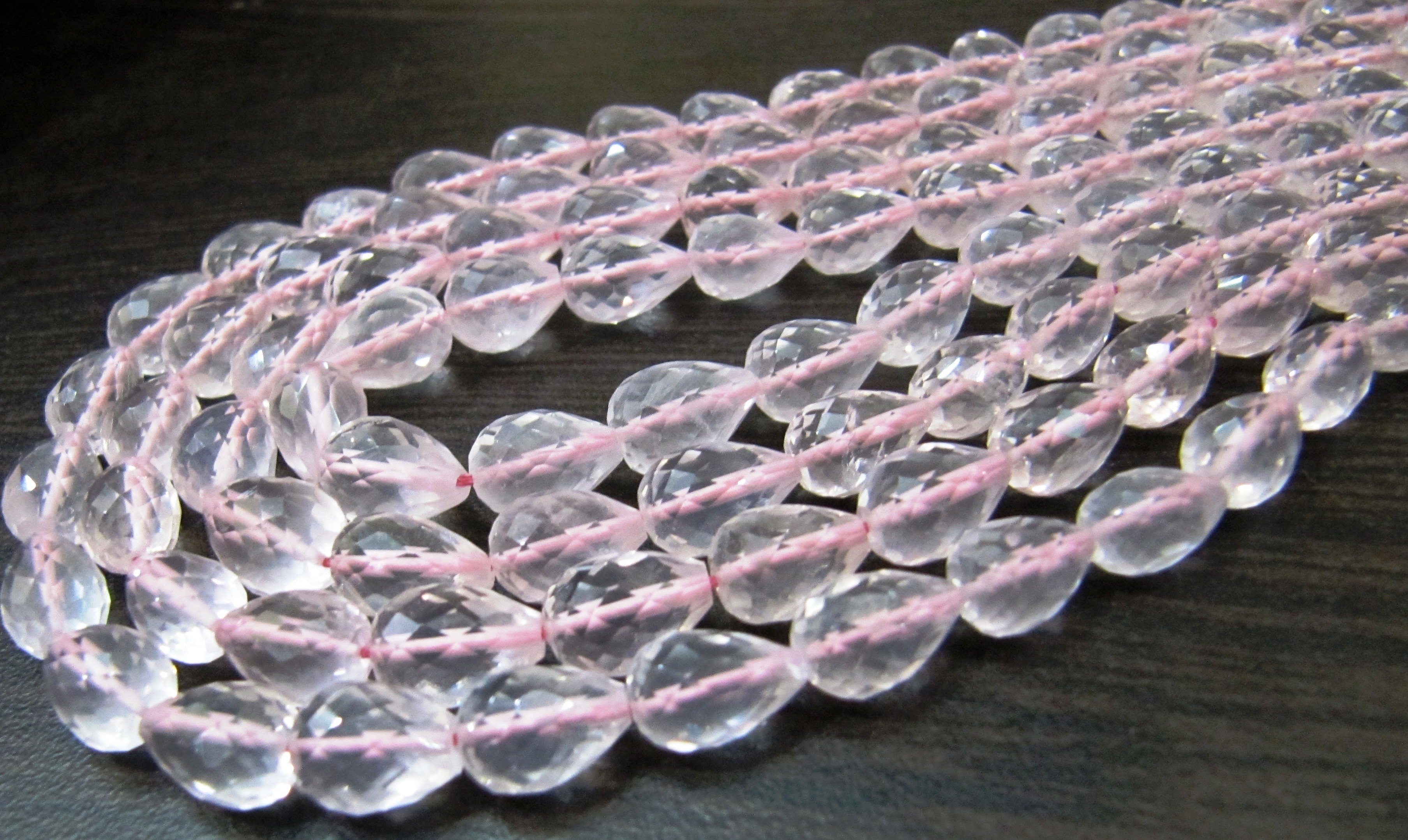 Pink Rose Quartz Roundel Faceted