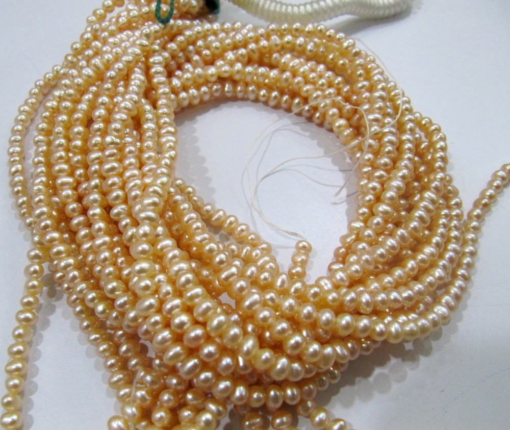 स्टोन पिंक पर्ल बीड्स