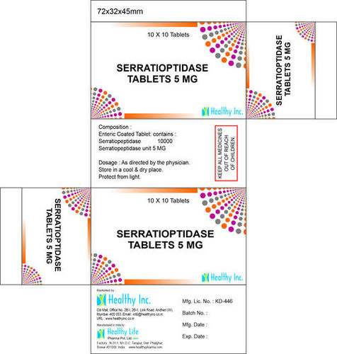 Serratiopeptidase Tablets - 5 mg | Pain Relief for Inflammation, Muscle Discomfort, and Non-Cancerous Breast Conditions