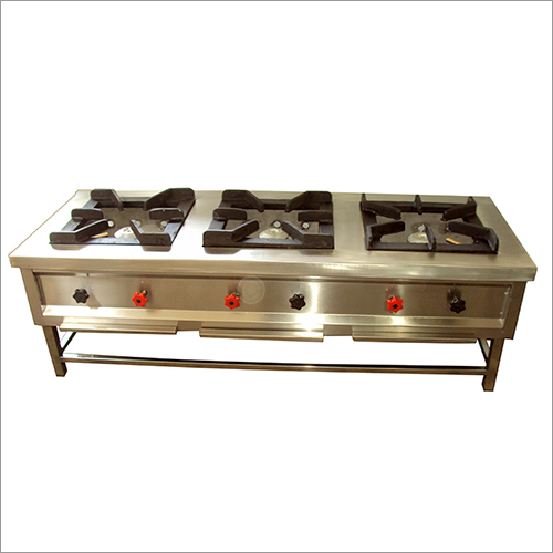 तीन बर्नर स्टेनलेस स्टील गैस स्टोव आयाम (L*w*h): 60x24x34 इंच (इंच)