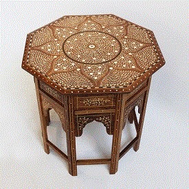 Bone Inlay Octagonal Side Table