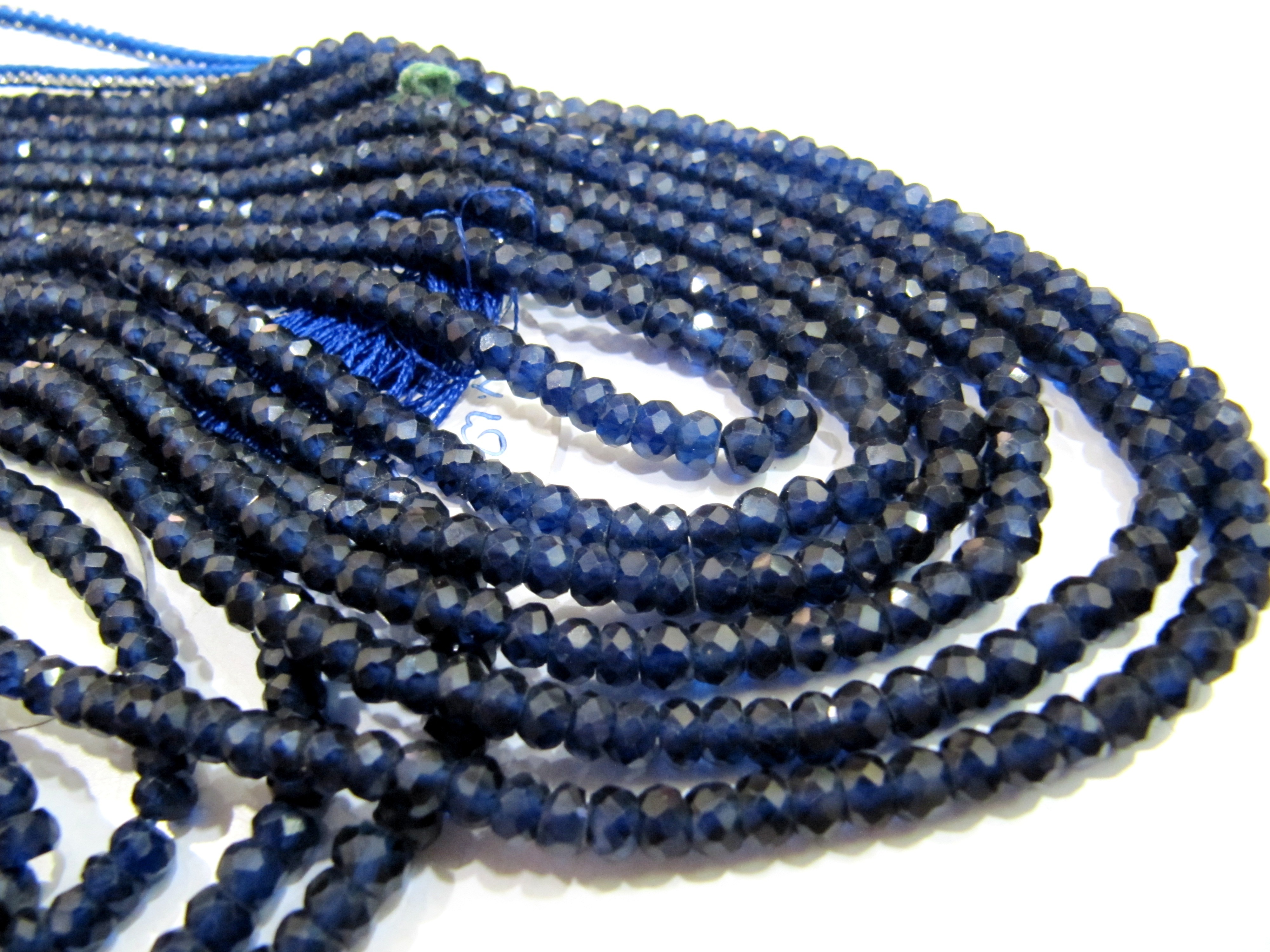 Black Blue Sapphire Smooth Beads