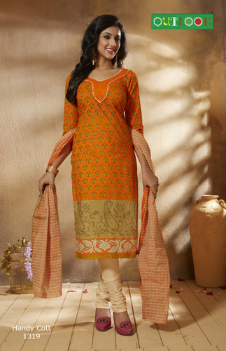 Orange Embroidered Ladies Suits