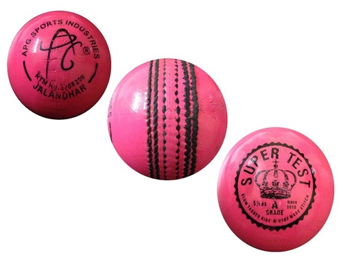 APG पिंक लेदर क्रिकेट बॉल (SUPERTEST)