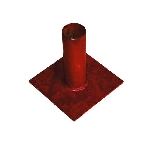 MS Base Plate - 38.1mm Diameter, 114.3mm Height | Steel Material, Electric & Hot Dip Galvanized, For 48 & 60 OD Pipe Tubes