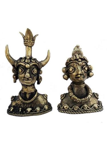 बाइसन हॉर्न मदिया कपल पेपरवेट