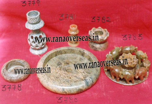 Yellow Soap Stone T-Lights Holders 3795-3796-3797-3798-3799-37800 (2)