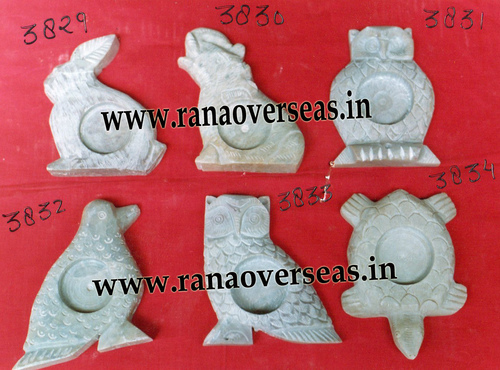 Marble Stone T-Light Candle Holders - Intricately Carved, Antique Imitation Design | Customized Colors, Engraved Patterns, Ideal for Home & Outdoor Decoration