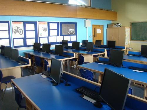 Blue And Brown Office Workstation Furniture