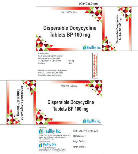 100 मिलीग्राम डिस्पर्सिबल डॉक्सीसाइक्लिन टैबलेट बीपी मेडिसिन कच्चे माल