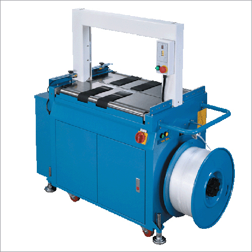 Low Table Strapping Machine - Metal Construction, Automatic Type, Blue and White Color | High Efficiency, Low Maintenance, Trouble-Free Operation
