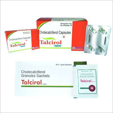 Talcirol Cholecalciferol Capsules - 50 x 1 Gram Sachets | Vitamin D3 for Teenagers, Women, Adults, and Seniors, General Medicine, Storage in Dry Place
