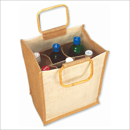 छह बोतल जूट वाइन बैग