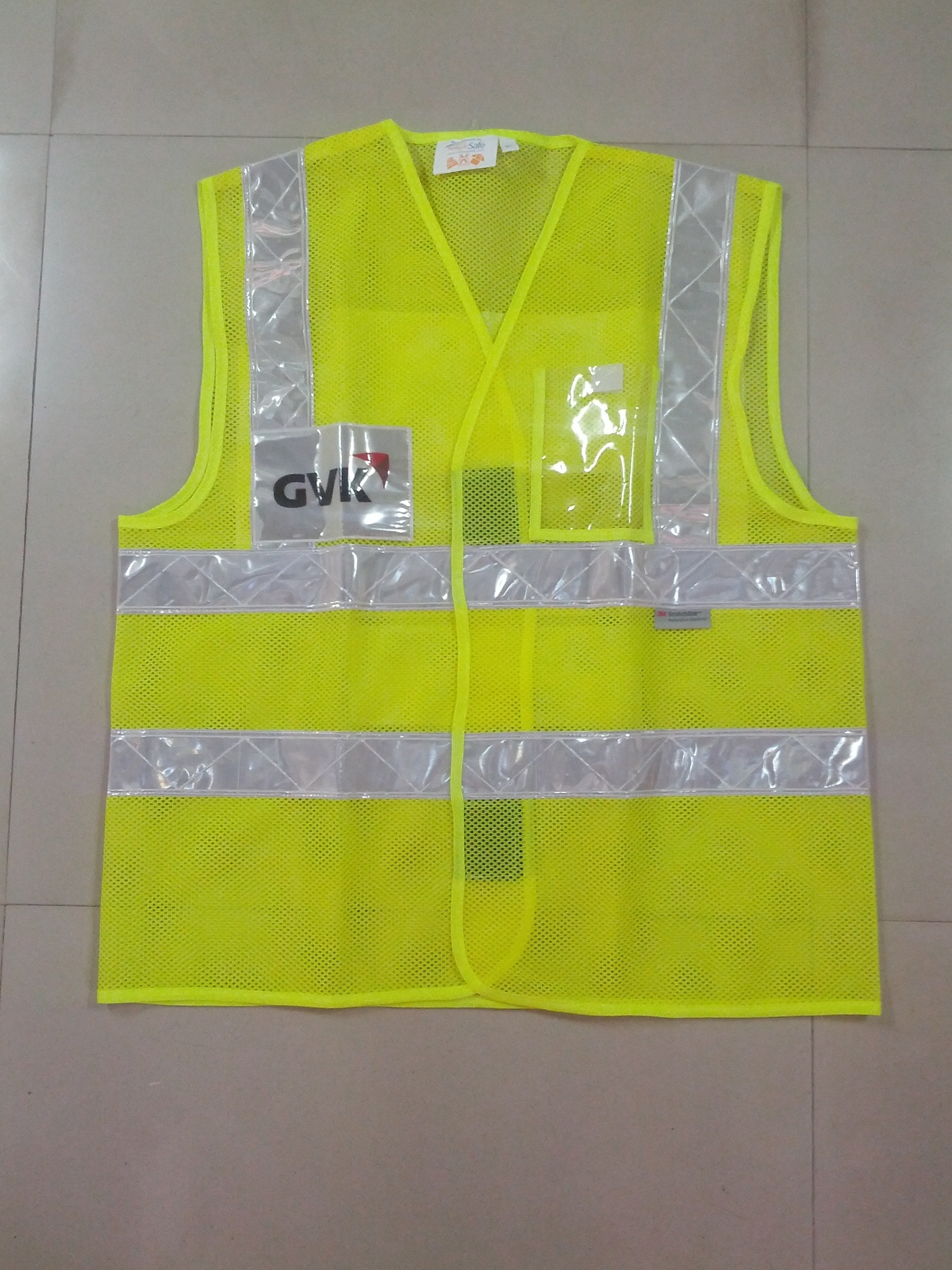 Reflective Fluorescent Jacket - 100% Polyester Fabric, Available Sizes L-xxxl, Colors: Yellow, Orange, Green, Red | Lightweight, Moisture Resistant, Sleeveless Design