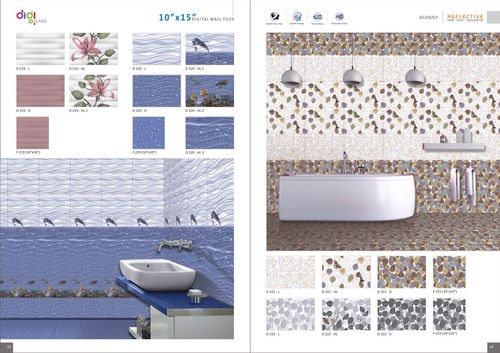 White Designer Bathroom Tiles