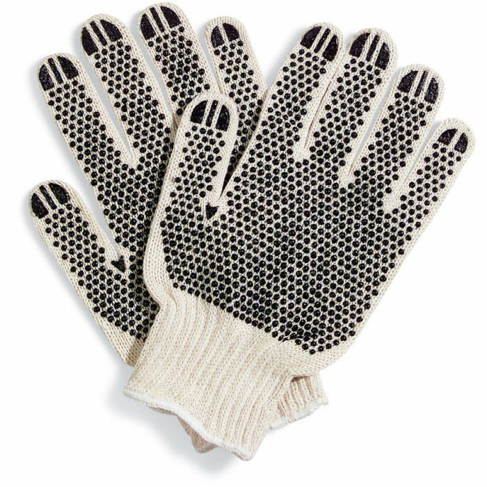 Cotton Dotted Hand Gloves - 7, 10, 13, 15 Gauge | Pvc Dots For Anti-slip Grip, Tear Resistant, Easy To Wash