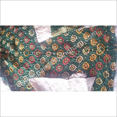 कॉटन सिल्क गुल्टी बंधेज ड्रेस मटेरियल
