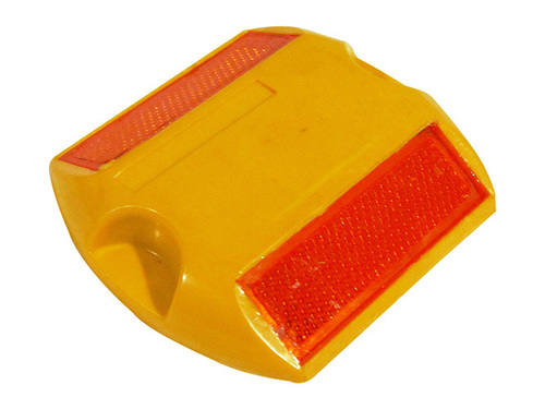 ROAD STUDS - ABS Material, 100x100x20 mm, Yellow & Orange Reflector | Impact Resistant, Weather Proof, Easy to Mount, Bright Reflection