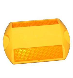 Road Studs - Abs Material, 100x100x20 Mm, Yellow & Orange Reflector | Impact Resistant, Weather Proof, Easy To Mount, Bright Reflection