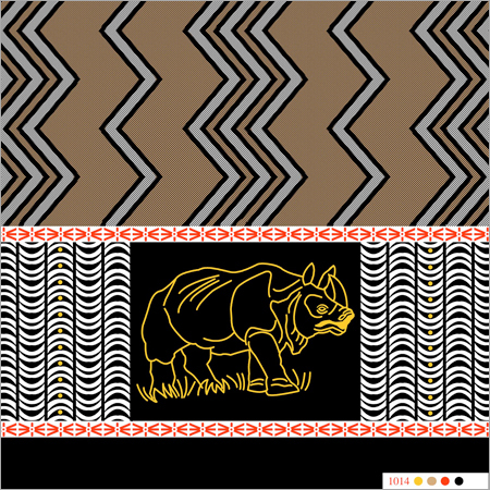 Brown Polyester Printed Animal Katari Lungies