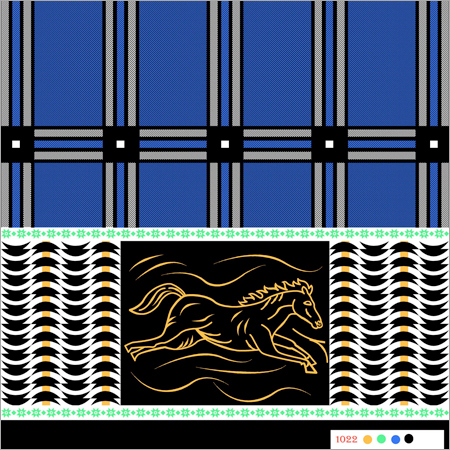 Striped Blue Polyester Katari Lungi