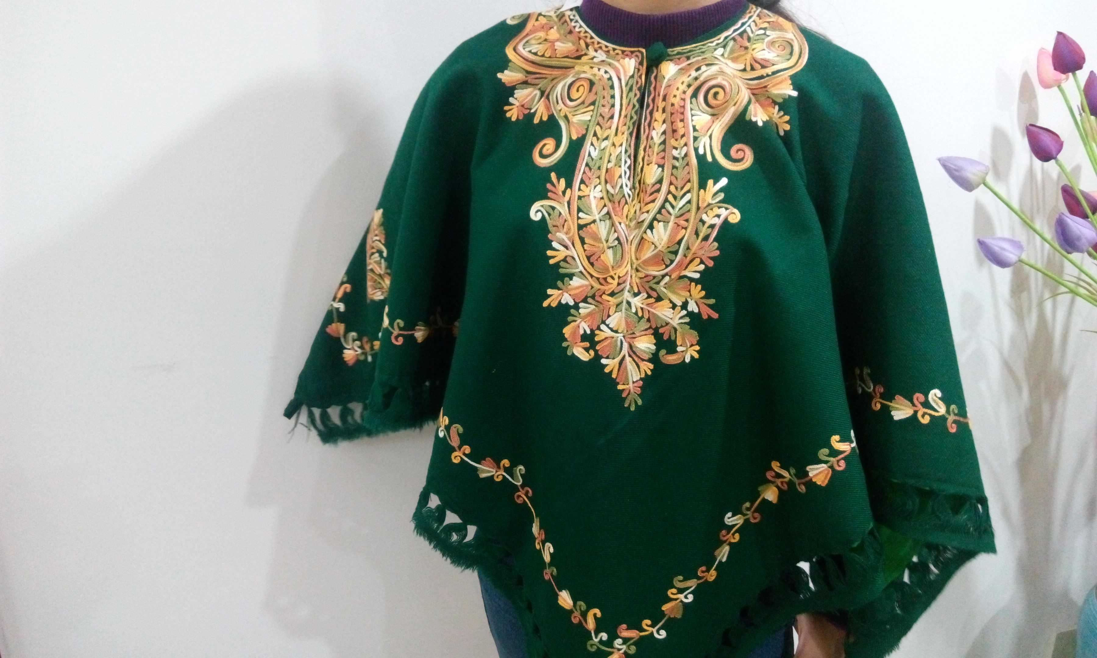 Dry Cleaning Girls Designer Poncho From Kashmir