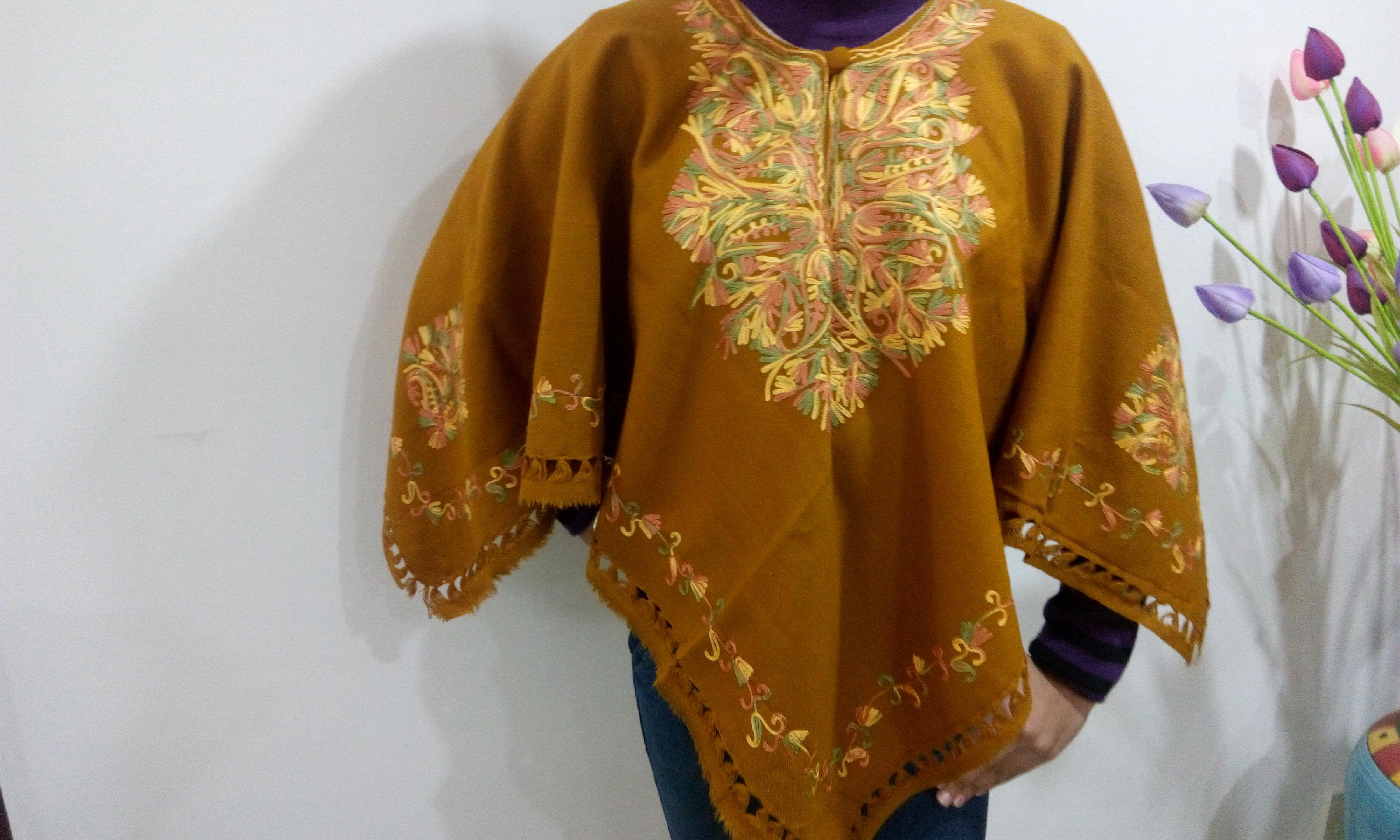 Dry Cleaning Girls Designer Poncho From Kashmir
