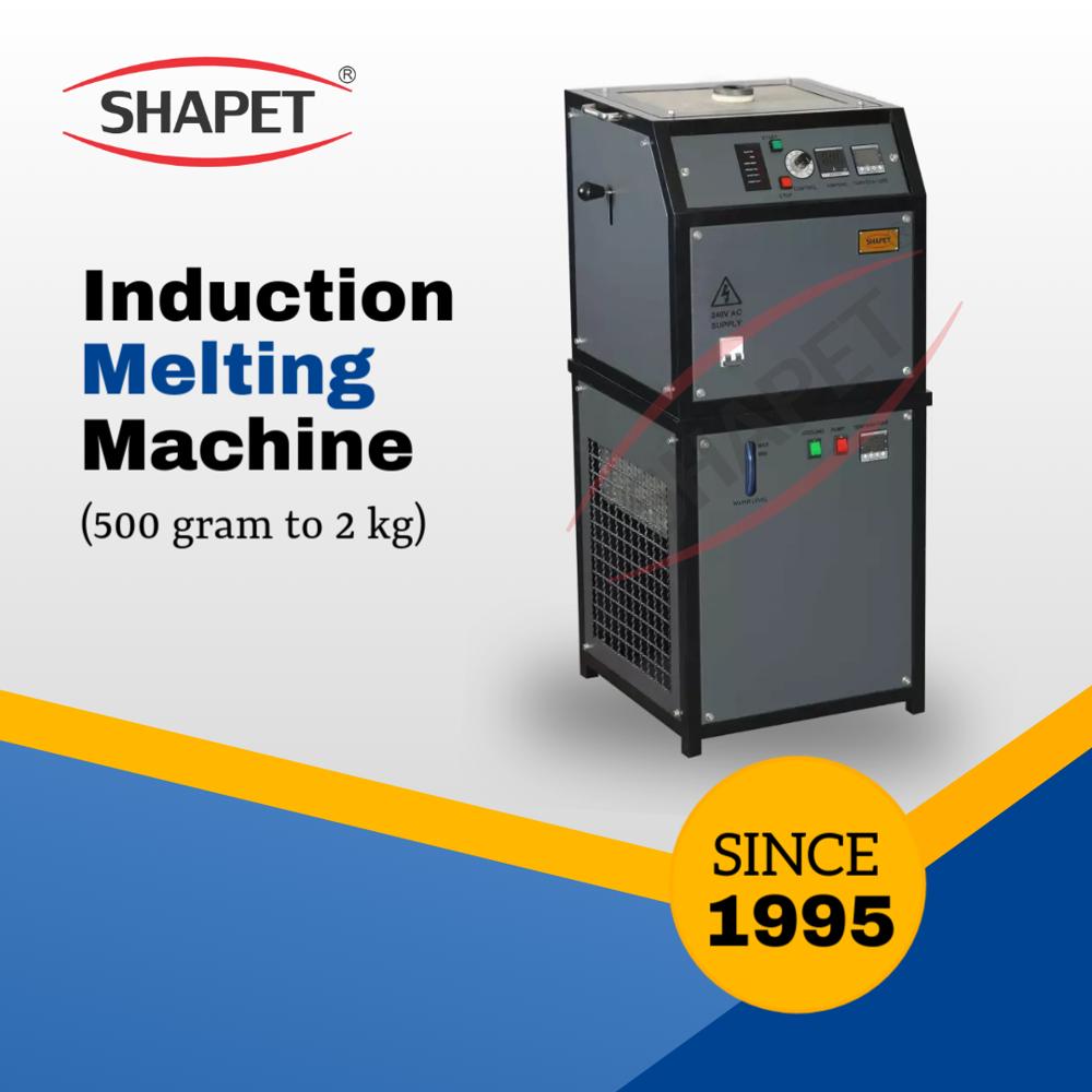 इंडक्शन बेस्ड सिल्वर मेल्टिंग मशीन 250 ग्राम। सिंगल फेज पावर में: 4 वाट (W)