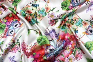 Printed Satin Lining Material - Satin Fabric, Width: 1524-2286mm, Length: 20-45m, Color: White, Printed Pattern | Alluring Look, Easy to Wash, Skin Friendly, Shrinkage Resistant