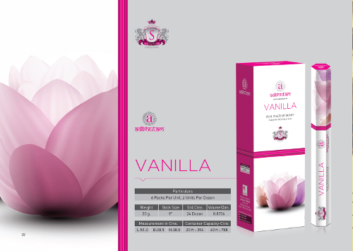Vanilla Incense Sticks - Herbs, Essential Oils, Eco-friendly Pink Aroma | Long Lasting Fragrance, Handmade With Attractive Packaging