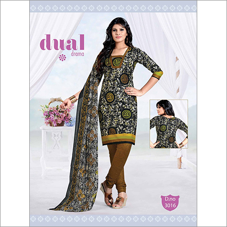 हरा 100% कॉटन ड्रेस सामग्री