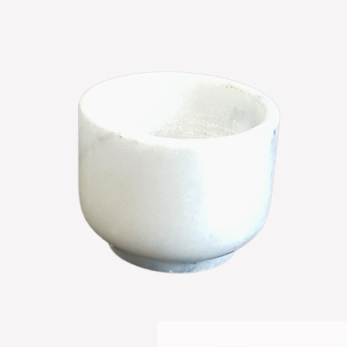 Marble Candle Stand - 4 Inches Diameter x 3 Inches Height | Polished White Finish, Round Contemporary Design