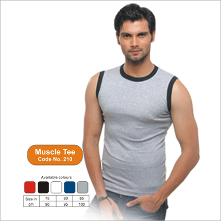 Grey Trendy Cotton Muscle Vest