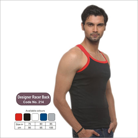 Black And Red Mens Racer Back Vest