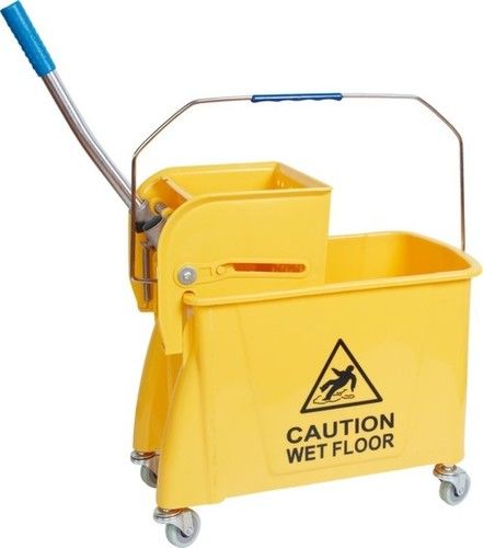 Yellow Single Mop Wringer Trolley 20ltr